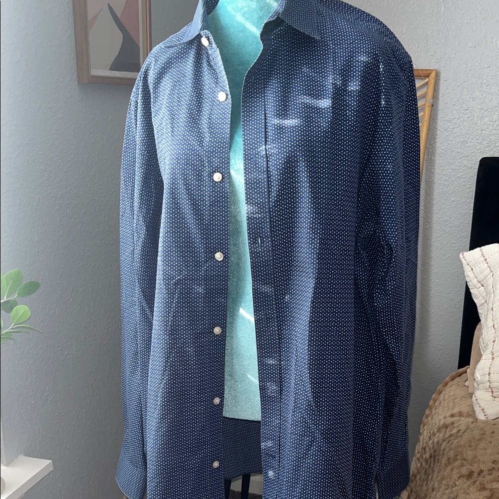 Banana Republic Dark Blue Patterned Shirt men’s extra large